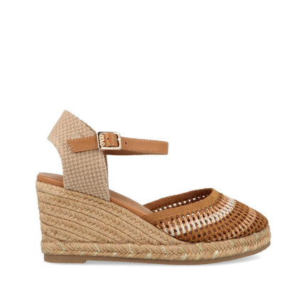 O - Joo Espadrillas Donna con Zeppa in Tessuto Sabbia Multi - MARIO SPATARELLA