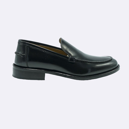 Mocassino Liscio Fondo Cuoio in Pelle Nero PIANTA 5 LUX NERO Rogal's 