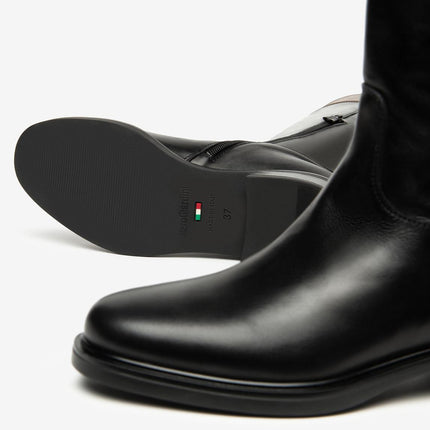 Nero Giardini Stivali Cavallerizza Amazzone in Pelle Nero Fascia Cuoio I514701D NERO 100 Nero Giardini 