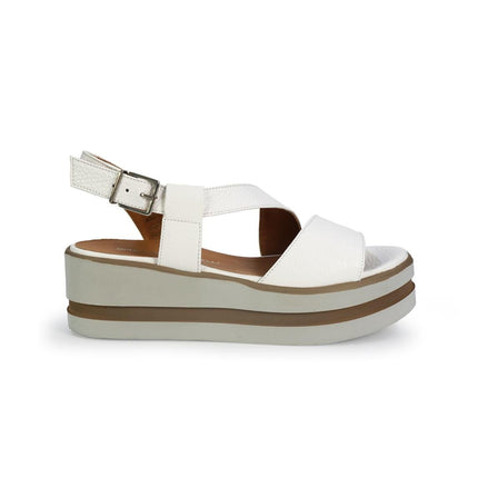 Gianmarco Sorelli Sandalo Donna Platform con Zeppa in Pelle Bianca - MARIO SPATARELLA