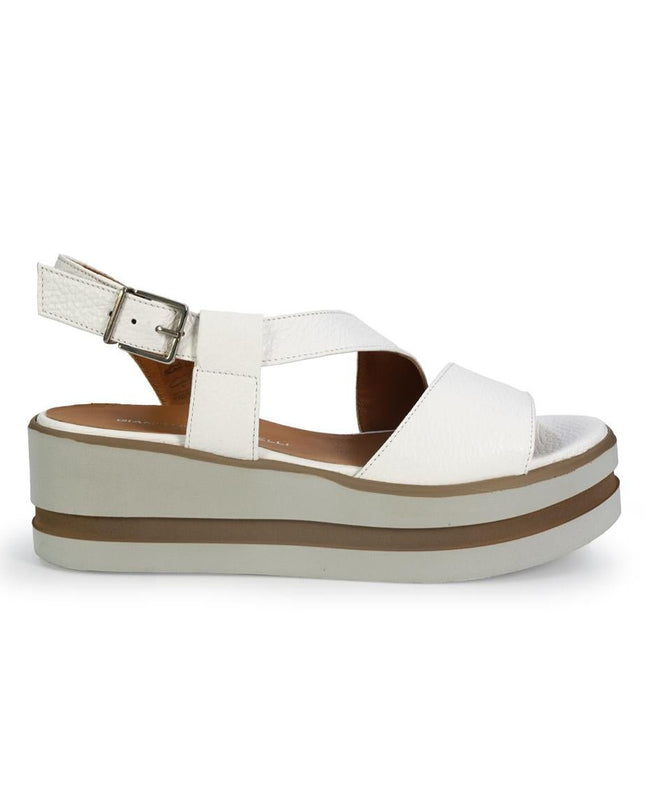 Gianmarco Sorelli Sandalo Donna Platform con Zeppa in Pelle Bianca - MARIO SPATARELLA