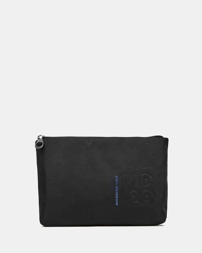 Pochette con Zip in Tessuno Nero - MARIO SPATARELLA