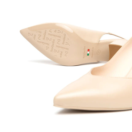 NeroGiardini Chanel Mary Jane Sling Back con Tacco a Punta in Pelle Lino - MARIO SPATARELLA