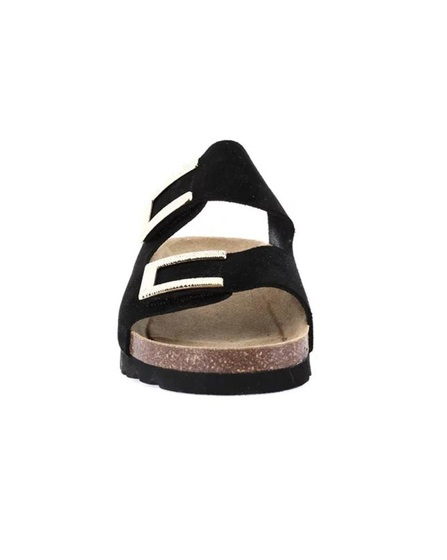 Grunland Sandali Donna Plantare Sughero Doppia Fibbia in Camoscio Nero CB0771 HOLA NERO Grunland 