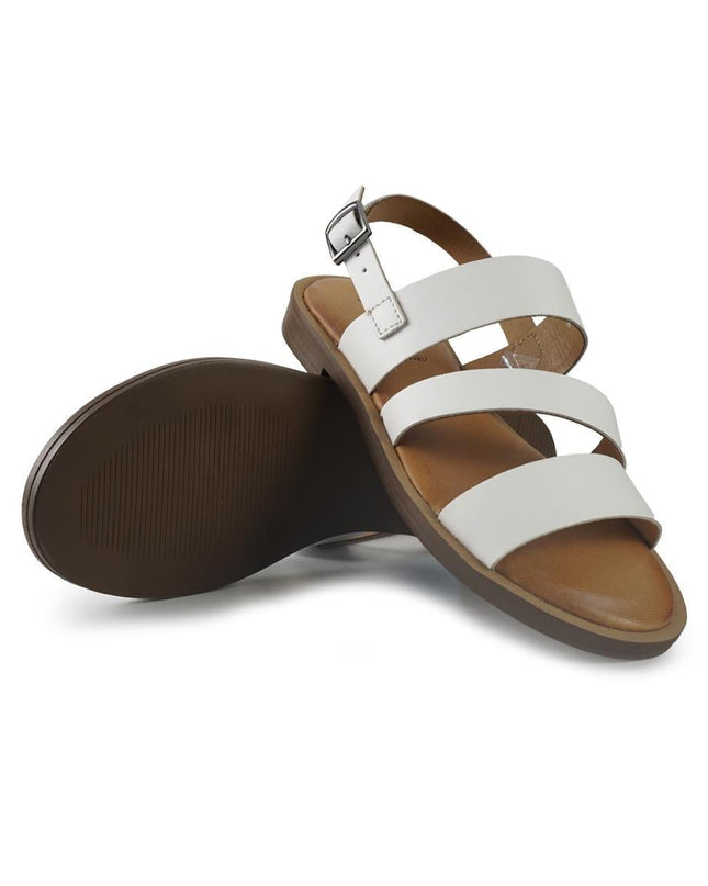 Vueva Sandali Flat Donna in Pelle Bianca - MARIO SPATARELLA