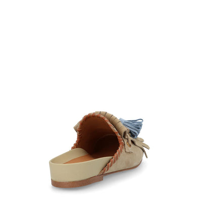 Bruno Premi Sabot Basso Donna con Nappine in Camoscio Beige - MARIO SPATARELLA