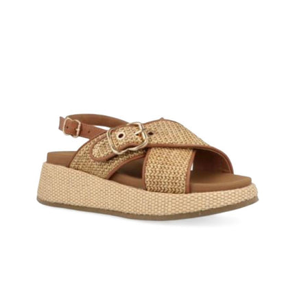 Jeep Sandalo Donna con Zeppa in Tessuto Verde Beige Multi KARINA CROSS NATURAL Jeep Footwear 