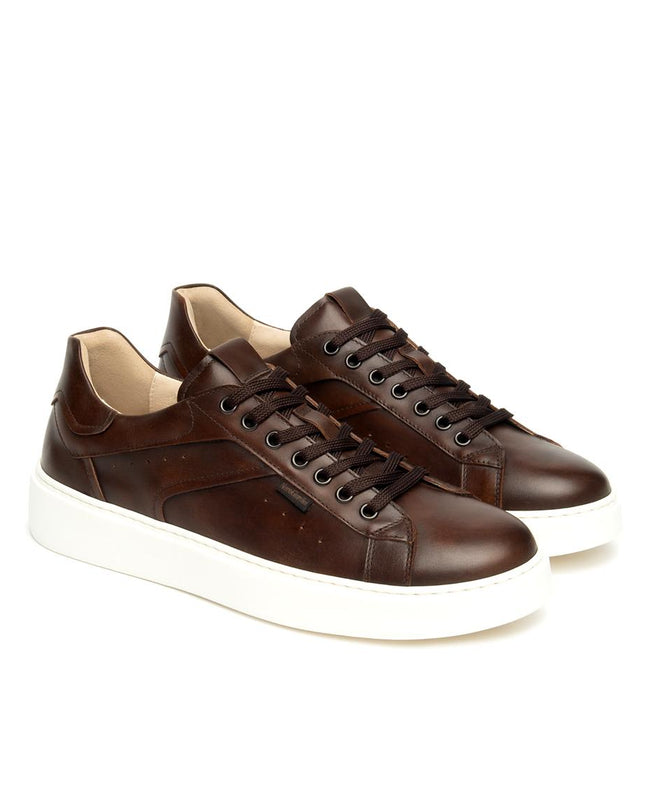 NeroGiardini Sneakers Bassa Uomo in Pelle Marrone E601150U BEIGE 412 Nero Giardini 