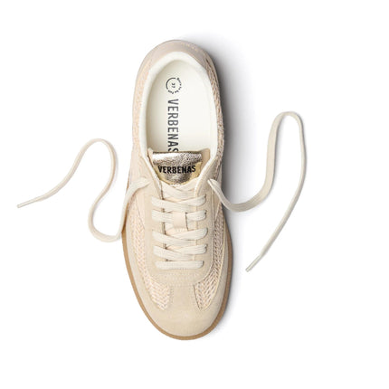 Verbenas Sneakers Bassa Donna in Pelle e Tessuto Beige SOUND TROPIC VANIGLIA Verbenas 