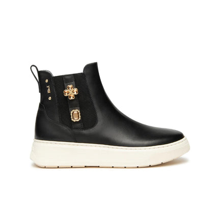 Nero Giardini Stivaletto Chelsea Donna con Charms in Pelle Nero I514173D NERO 100 Nero Giardini 