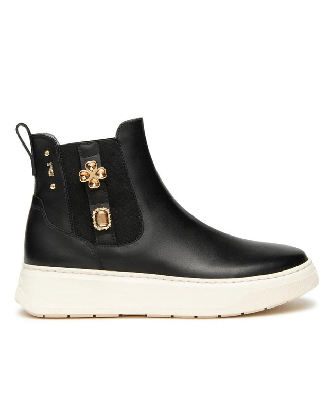 Nero Giardini Stivaletto Chelsea Donna con Charms in Pelle Nero I514173D NERO 100 Nero Giardini 