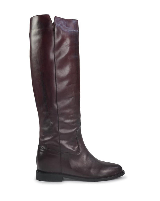 Spatarella Stivali Donna con Zeppa Tubolare in Pelle Bordo - MARIO SPATARELLA