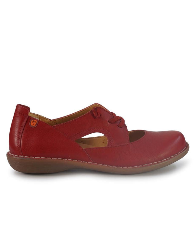 Jungla Ballerina Donna con Lacci in Pelle Rossa - MARIO SPATARELLA