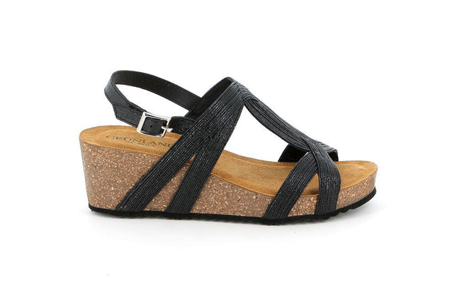 Sandali Sughero con Zeppa SB2473 ERSI NERO Grunland 