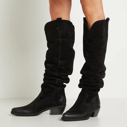 Texano Donna Camoscio Nero EL PASO B921 MARVIN BLACK Felmini 