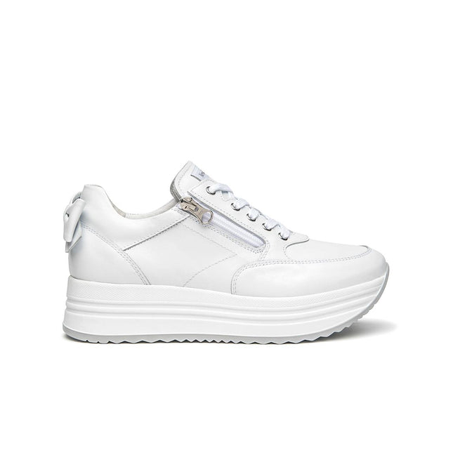 NeroGiardini Sneakers Platform Donna in Pelle Bianca - MARIO SPATARELLA
