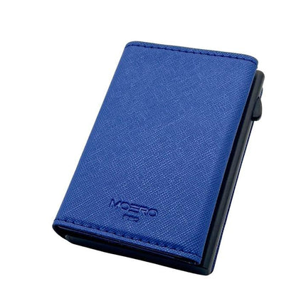 Portafoglio Slim PRO SAFFIANO BLU SHOCK ZIP BLU SHOCK Moero 