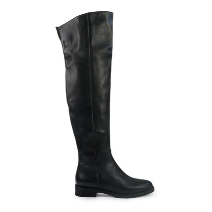 Gianni Crasto Stivale Donna in Pelle Nera con Tacco Basso e Gambale Alto Sopra il Ginocchio 2074 BLACK Gianni Crasto 