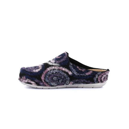 Pantofole Donna con Zeppa in Lana Fantasia Nero CI2963 PRAU NERO Grunland 
