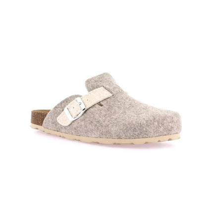Grunland Pantofola Ciabatta Donna in Feltro Beige - MARIO SPATARELLA