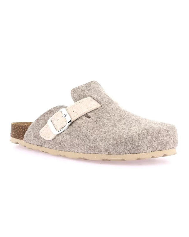Grunland Pantofola Ciabatta Donna in Feltro Beige - MARIO SPATARELLA