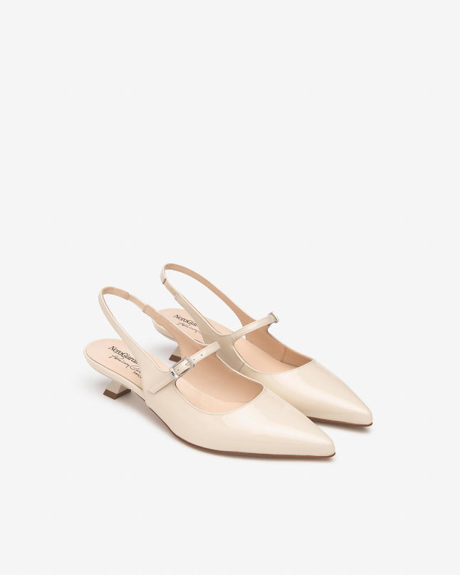 Nero Giardini Chanel a Punta in Vernice Latte Tacco Rocchetto E512261DE LATTE 711 Nero Giardini 