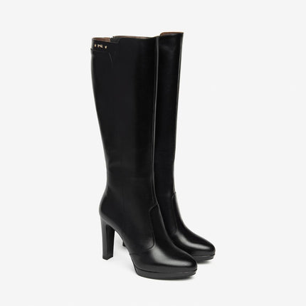 Nero Giardini Stivali Donna Tacco Alto e Plateau in Pelle Nero - MARIO SPATARELLA