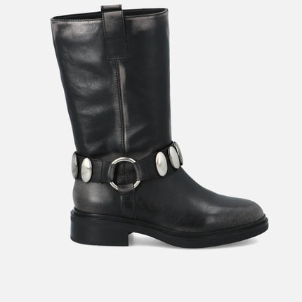 Bruno Premi Stivali Biker Donna in pelle Nero OL ALIA BM4101 GUN Bruno Premi 