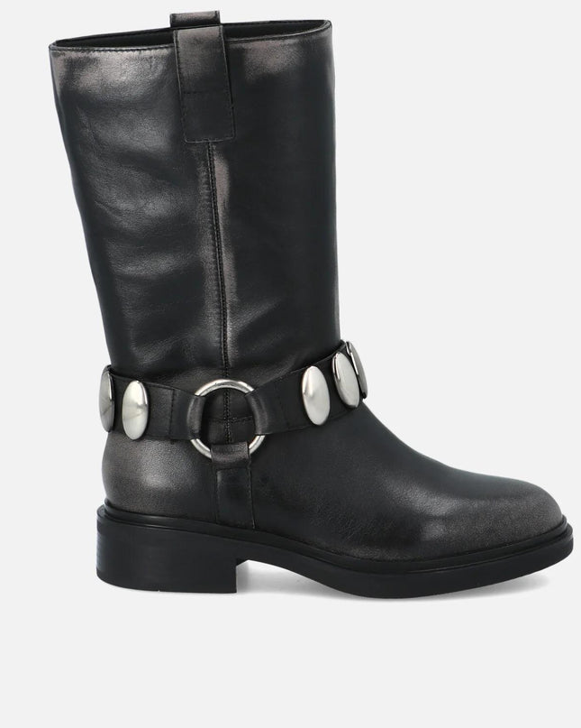 Bruno Premi Stivali Biker Donna in pelle Nero OL ALIA BM4101 GUN Bruno Premi 