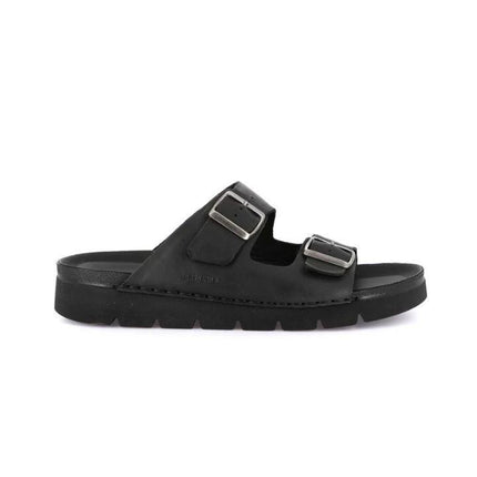 Grunland Sandali Uomo Doppia Fibbia in Pelle Nera CI3095 LERO NERO Grunland 