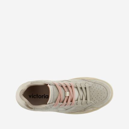 Victoria Sneakers Platform Donna in Camoscio beige 1265100 TURIN BEIGE Victoria 