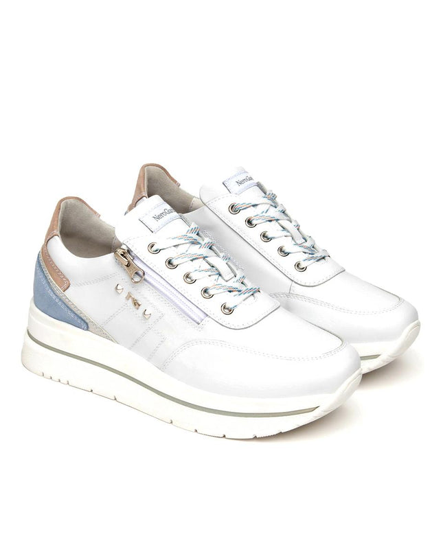 NeroGiardini Sneakers Donna in Pelle Bianca con Lacci e Zip E615203D BIANCO 707 Nero Giardini 