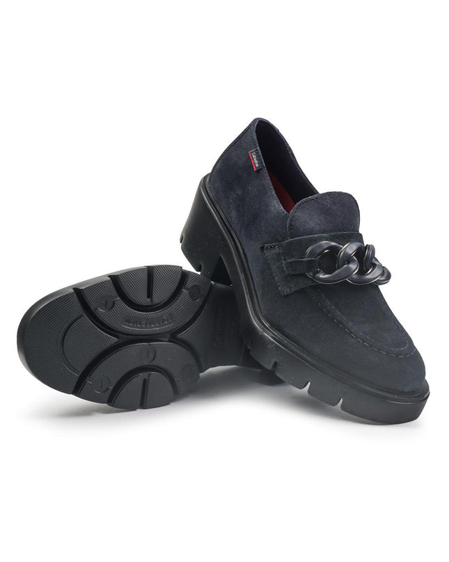 Callaghan Mocassini Donna con Catena in Camoscio Blu - MARIO SPATARELLA