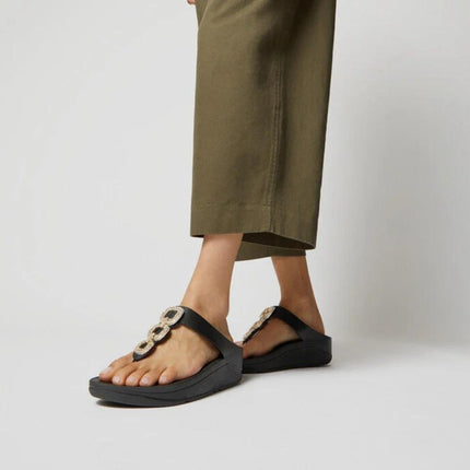 FitFlop Sandali Donna Infradito Nero con Strass - MARIO SPATARELLA