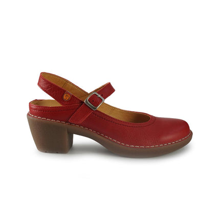 Jungla Pump Slingback con Tacco in Pelle Rosso 8350 ROJO Jungla 