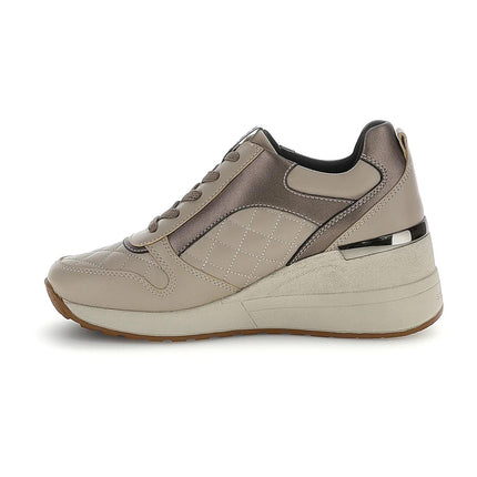 Stonefly Sneakers con Zeppa Lacci e Zip in Pelle Taupe 223107 MINA TAUPE GRAY Stonefly 