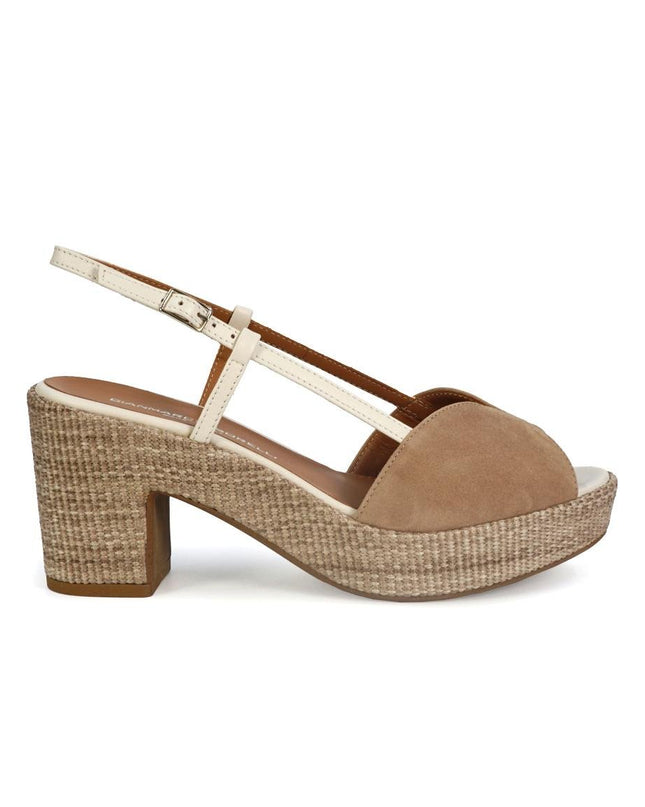 Gianmarco Sorelli Sandalo Donna con Tacco e Plateau in Pelle e Camoscio - MARIO SPATARELLA