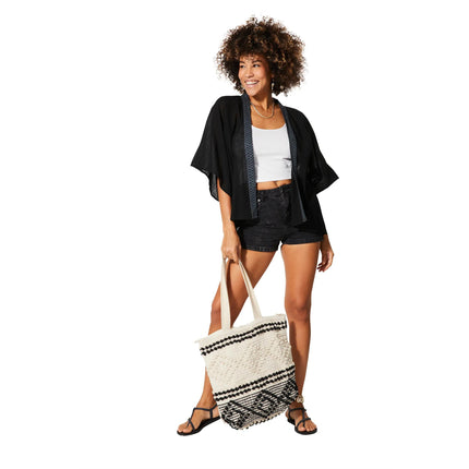 Kimono Estivo Corto Nero KIMONO ESTIVO MBK5000A La Mano Boho 