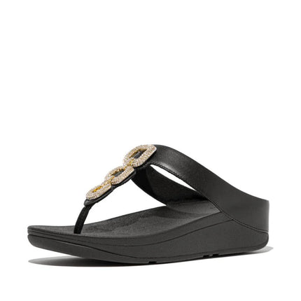 FitFlop Sandali Donna Infradito Nero con Strass HX2-001 FINO CRYSTAL BLACK FitFlop 