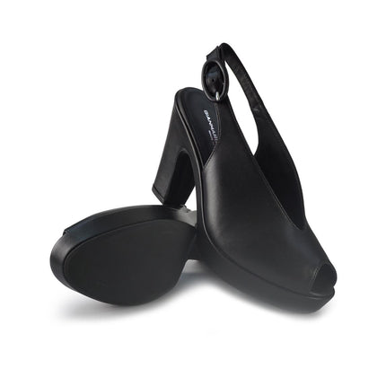 Gianmarco Sorelli Sandali Chanel con Tacco Alto e Plateau in Pele Nera - MARIO SPATARELLA