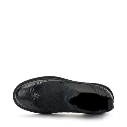 Frau Stivaletti Chelsea Oxford Donna in Cavallino Nero 97Y8 HORSY BLACK Frau 