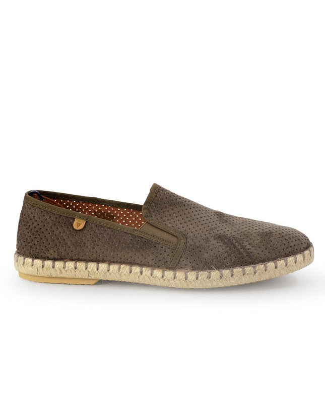 Espadrillas Verbenas Bassa da Uomo in Camoscio Microforato Taupe TOM HOLE TAUPE Verbenas 