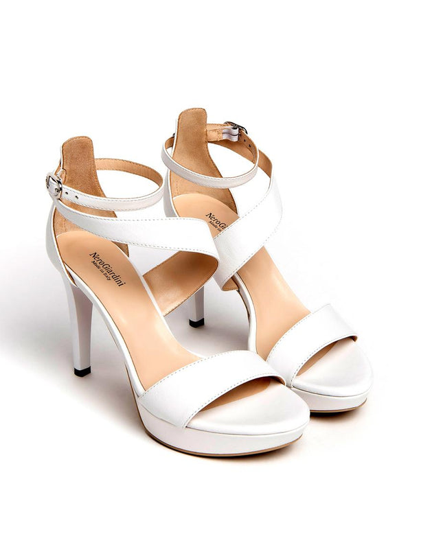 NeroGiardini Sandali Donna con Tacco Stiletto e Plateau in Pelle Bianca E307231DE BIANCO 707 Nero Giardini 
