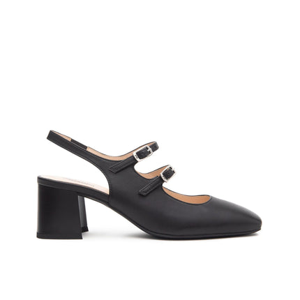 Nero Giardini Chanel con Tacco in Pelle Nera - MARIO SPATARELLA