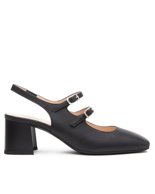 Nero Giardini Chanel con Tacco in Pelle Nera - MARIO SPATARELLA