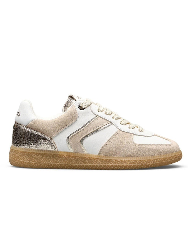 Verbenas Sneakers Bassa Donna in Pelle Bianca Profili Oro SORA SBIELA BLANCO ORO Verbenas 