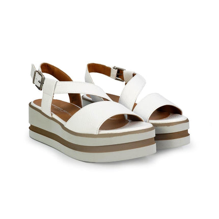 Gianmarco Sorelli Sandalo Donna Platform con Zeppa in Pelle Bianca - MARIO SPATARELLA