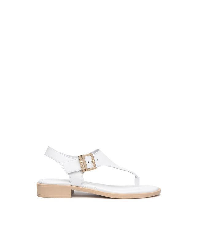 Nero Giardini Sandali Infradito Donna Bassi in Pelle Bianca - MARIO SPATARELLA