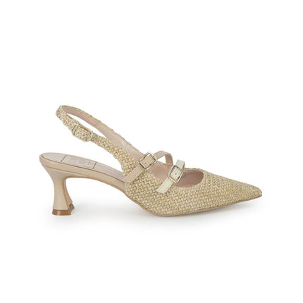 Luis Anne Chanel Mary Jane Slingback Kitten Heel in Tessuto Nude Multi 883/02 PHARD Luis Anne 