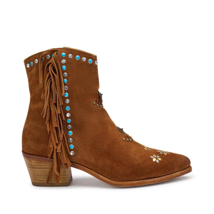 Frau Stivaletto Donna Texano in Camoscio Cuoio - MARIO SPATARELLA